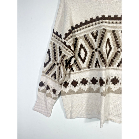 Old Navy Sweater Southwestern Tribal Womens XL Chunky Cozy Fisherman Lebowski - Picture 6 of 14